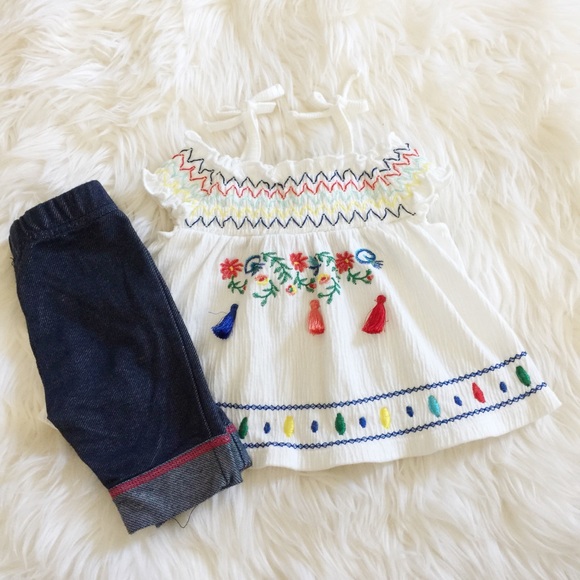 Other - White Off Shoulder Tassel Outfit